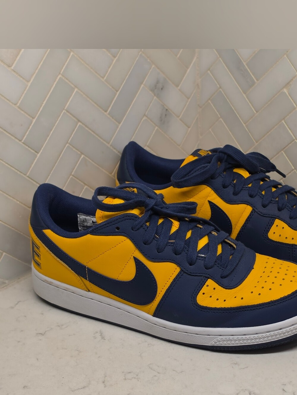 Nike Men’s Low-Top Sneakers in Navy and Yellow